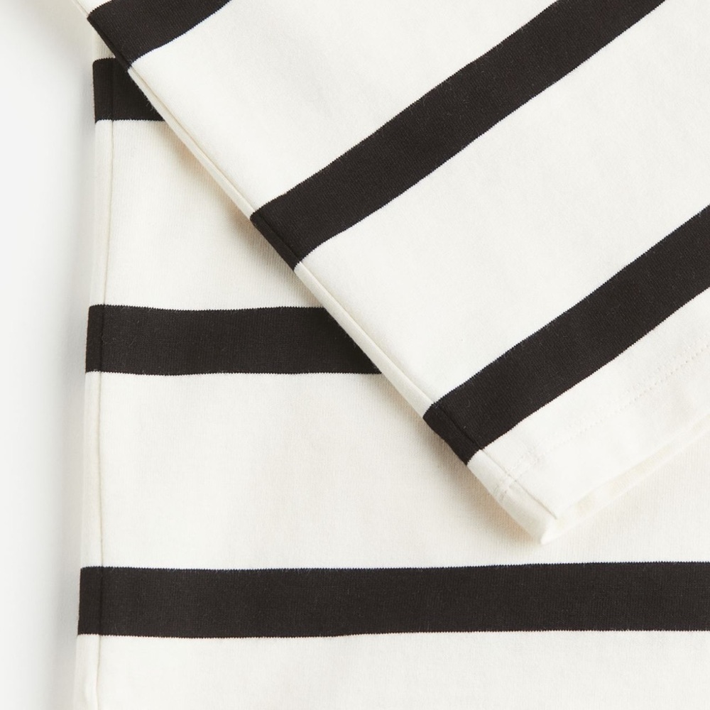 H&M Cream and Black Striped Long-Sleeve Tee - Picture 2 of 8